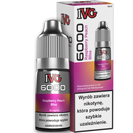 Liquid IVG 6000 Nicotine Salt 10ml Raspberry Peach Bliss 20mg