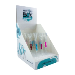 Cygarniczka Szklana MYSTERY BOX Prosta rurka z kulkami lufka 21szt