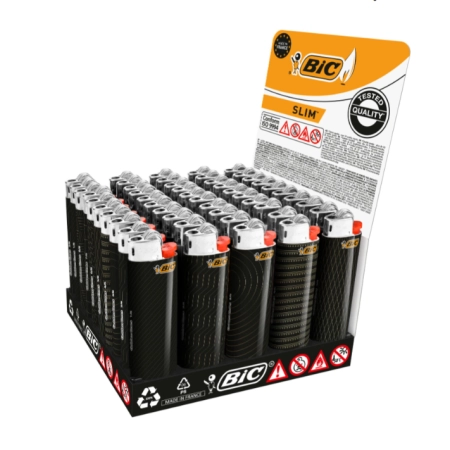 Zapalniczka BIC J23 Slim Styles Gold (opakowanie 50szt.)