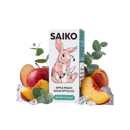 Liquid SAIKO Salt 18mg 9ml Apple Peach Eucalyptus Ice