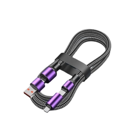Kabel szybkiego ładowania USB-A do Lightning i USB-C do USB-C o długości 1,3 m – Purple