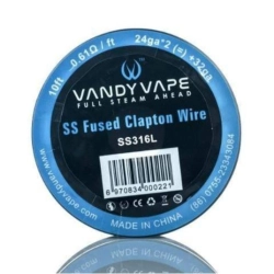 DIY Drut Vandy Vape SS Fused Clapton 24GA*2(=)+32GA SS316L 0,61OHM/FT 10FT - NO.26