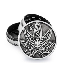 Młynek Metalowy FIRE FLOW Silver Leaves 3cz 40mm