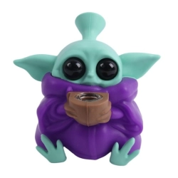 Bongo Silikonowe BABY YODA Fiolet 13cm