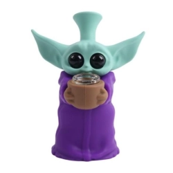 Bongo Silikonowe BABY YODA Stojący Fioletowy 13cm