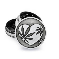 Młynek Metalowy FIRE FLOW Silver Heart 3cz 40mm