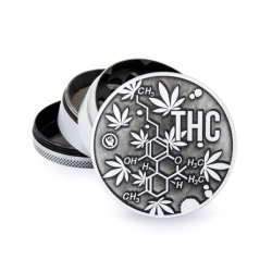 Młynek Metalowy FIRE FLOW Silver Molecule 4cz 60mm