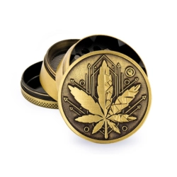 Młynek Metalowy FIRE FLOW Gold Geometric 4cz 50mm