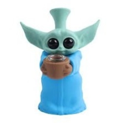 Bongo Silikonowe BABY YODA Stojący Niebieski 13cm
