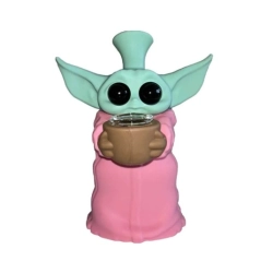 Bongo Silikonowe BABY YODA Stojący Różowy 13cm