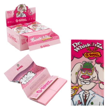 Bibułki G-ROLLZ Dr. Whiskerz Pink Tips & Tray