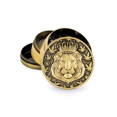 Młynek Metalowy FIRE FLOW Gold Lion 4cz 50mm