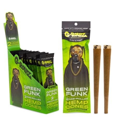 Bibułki G-ROLLZ Hemp Cones Green Funk 2szt.