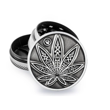 Młynek Metalowy FIRE FLOW Silver Leaves 3cz 40mm
