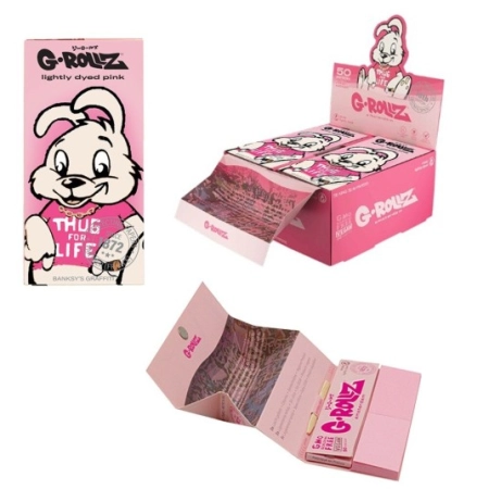 Bibułki G-ROLLZ Thug for Life Pink Tips & Tray