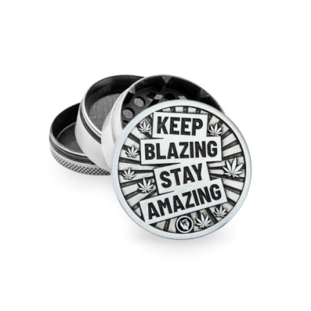 Młynek Metalowy FIRE FLOW Silver Keep 4cz 50mm