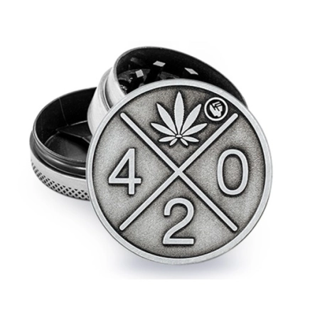 Młynek Metalowy FIRE FLOW Silver 420 3cz 40mm