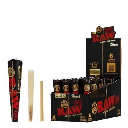 Bibułki RAW Black Cone 1 1/4 6szt.
