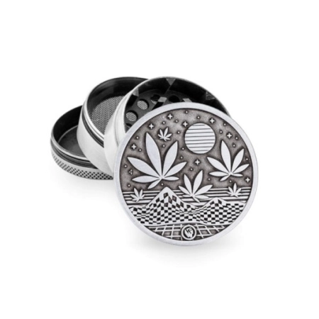 Młynek Metalowy FIRE FLOW Silver Space 4cz 50mm