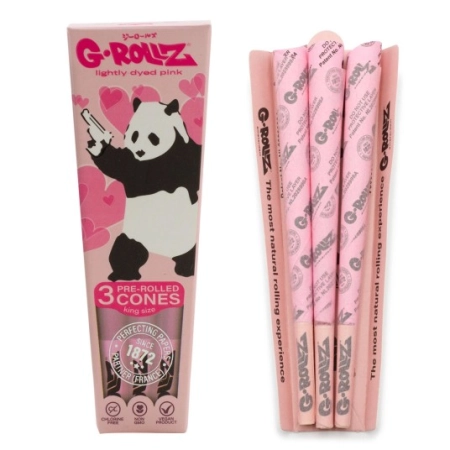 Bibułki G-ROLLZ Panda Pink Cones 3szt.