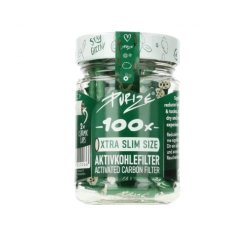 Filtry węglowe Purize XTRA Slim 100 szt GREEN