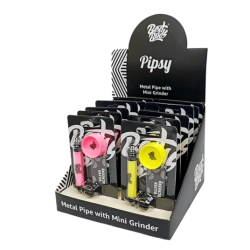 Best Buds Pipsy Plastic-Metal Pipe with Mini Grind Best Buds Pipsy Plastic-Metal Pipe with Mini Grind