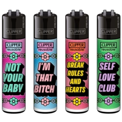 Zapalniczka Clipper Girly Slogan 3 48szt.