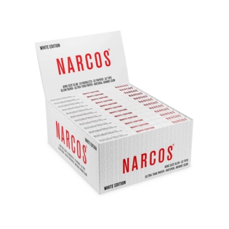 Bletki Narcos White Edition King Size Slim + Tips