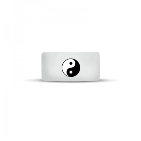 Vape Band White Ying-Yang Logo 22 to 26mm
