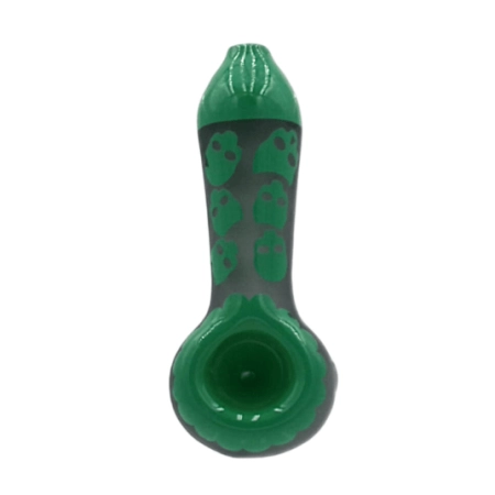 Lufka Szklana Skull Pattern 10cm - Green