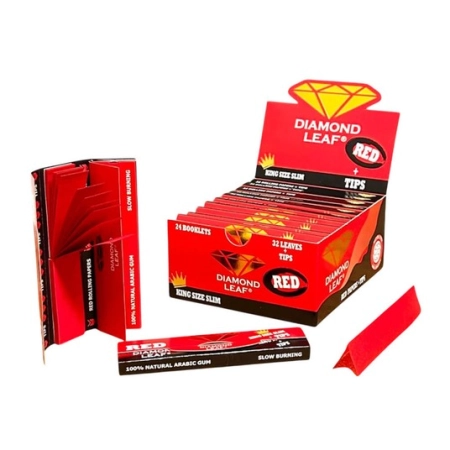 Bletki Diamond Leaf Colored Rolling Papers RED 1sz