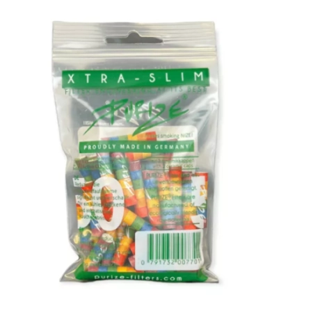 Filtry węglowe Purize XTRA Slim RAINBOW 50szt 6mm