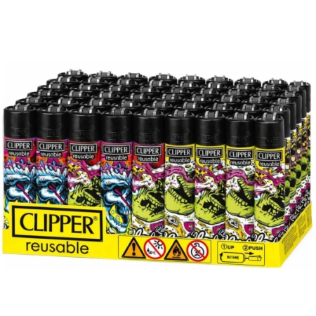 Zapalniczka Clipper Monkey King Skulls 48szt.