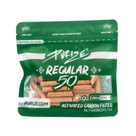 Filtry węglowe Purize REGULAR Spy 50 szt. śr. 9 mm