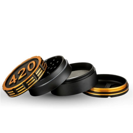 Młynek Metalowy 4-częściowy 58mm - 420 Gold/Black