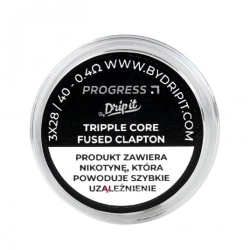 Prebuilt Progress BY Drip IT 3-CORE Fused Clapton - 0.4 Ohm