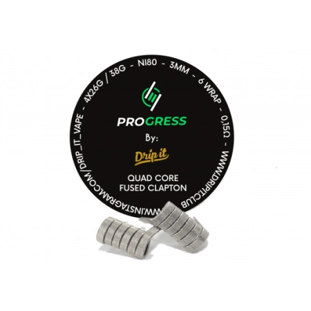 Prebuilt Progress BY Drip IT 4-CORE Fused Clapton - 0.15 Ohm