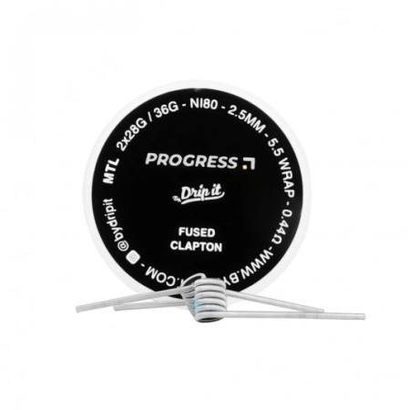 Prebuilt Progress BY Drip IT Fused Clapton MTL - 0.44 Ohm