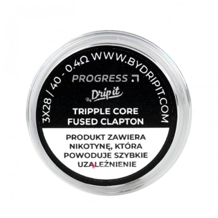 Prebuilt Progress BY Drip IT 3-CORE Fused Clapton - 0.4 Ohm